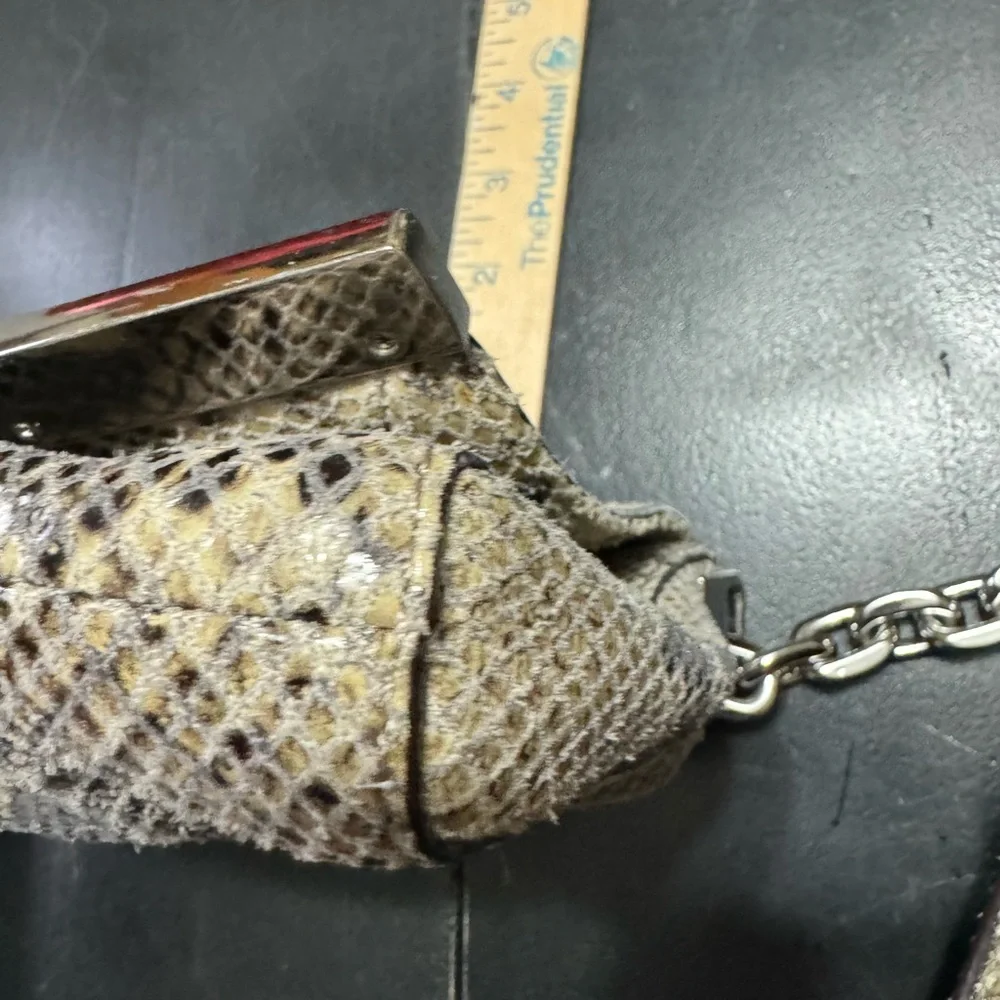 Michael Kors‎ Julian Snake Print Leather Dark Sand Shoulder Flap